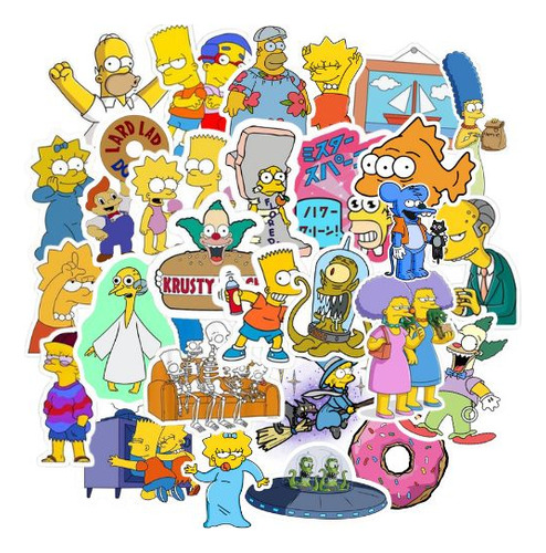 Los Simpsons 50 Stickers Diseños Los Simpsons Stickers