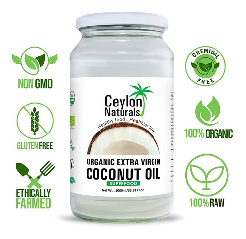 Aceite De Coco Ceylon Naturals Extra Virgen Organico Keto X2
