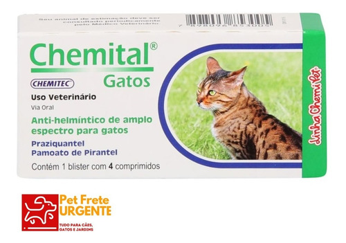 Chemital Gatos 4 Comprimidos | Vermífugo Para Gatos