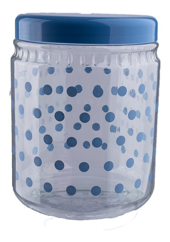 Pote Mantimento De Cozinha Plástico Poa Azul Claro 2500 Ml 