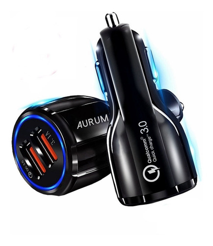 Cargador Celular Auto Carga Rápida Turbo Samsun iPhone Aurum