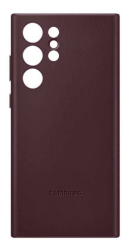 Funda Samsung Leather Cover burgundy con diseño lisa para Samsung Galaxy S22 Ultra por 1 unidad