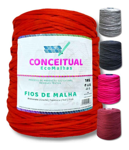 Fio De Malha Residual 1kg - Conceitual Crochê, Tricô, Bolsas