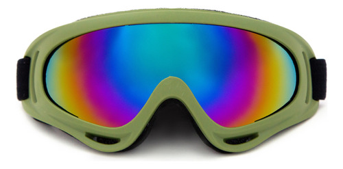 Óculos Proteção Paintball Airsoft Moto Bike Trilha Jetski Cor da armação Verde Cor da lente Colorido - Iridium Tamanho Único