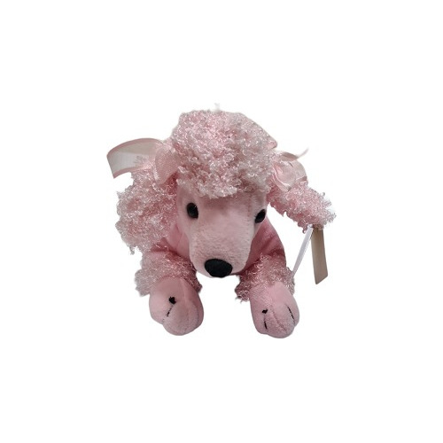 Peluche Acostado Perro Poodle Rosado 22cm 