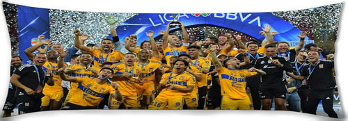 Cojin Almohada Larga Tigres Campeón Clausura 2023 45x110cm Diseño De La Tela Lisa