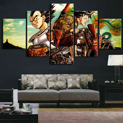 5 Cuadros En Canvas De Dragon Ball Vintage Vegeta