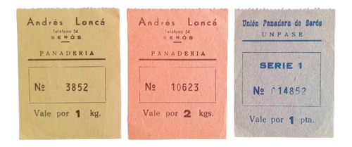 Vales X 3 De Panaderías De Andres Lonca De Seros 