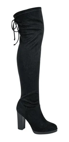 Botas largas negras con tacon price shoes sales