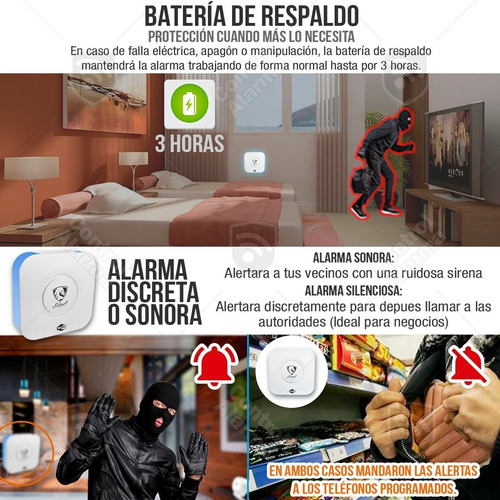 Imagen 6 de 10 de 7 Alarma Wifi Anti Robo App Google Alexa Seguridad Casa