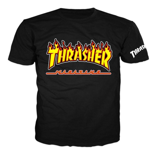 Playera Thrasher Flame Negra