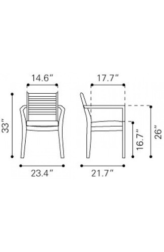 Silla Para Jardin Modelo Sancerre Con Brazos - Natural Këssa