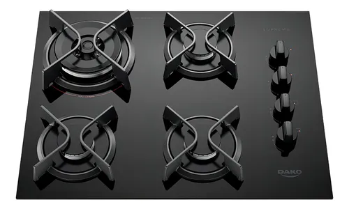 Cooktop Dako 4 Bocas A Gás Supreme Cor Preto