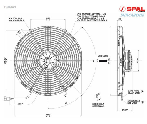 Imagem 5 de 6 de Eletro Ventilador Spal Va18-bp71/ll 59a 24v Aspirante 16 Pol