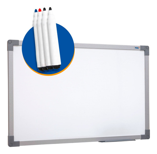 Lousa Quadro Branco 120x80 Soft Colors Para Aulas + Canetas