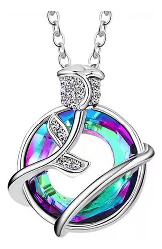 B Necklace Magical Colorful Cubic-zirconia Rose For Women Gr