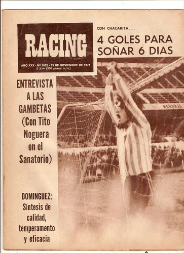 Revista Racing Nº 1626 19 Nov. 1974