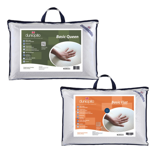 Kit Travesseiros Basic Flat De 13cm E Basic Queen De 15cm