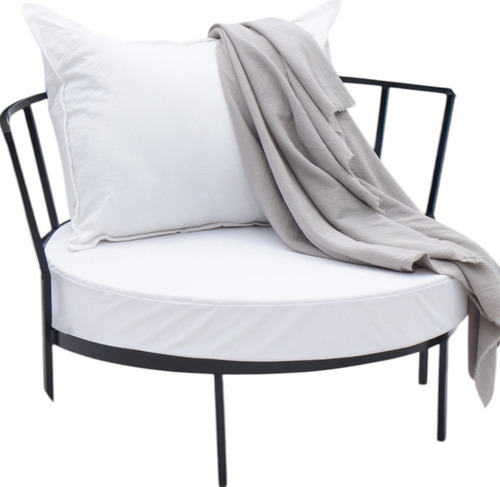Almohadon Base Camastro 80cm Diametro Tela Bagun Impermeable Blanco Liso