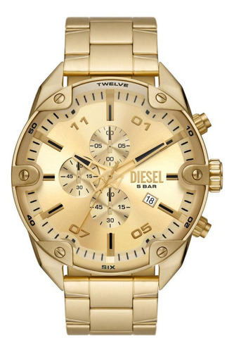 Relógio Diesel Cronógrafo Masculino Dourado- Dz4608b1 C2kx