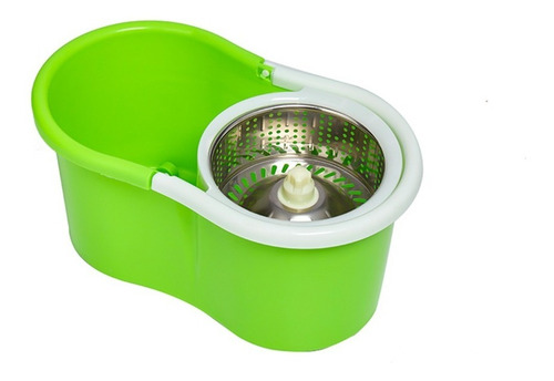 Imagen 3 de 10 de Mopa Centrifuga Balde Escurridor Acero Con Ruedas Y 2 Mopas