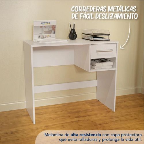 Imagen 2 de 8 de Escritorio Con Cajón Roma 90cm X 76cm X 44cm Sc109 Kromo-s