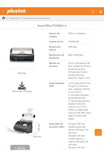 Scanner Plustek Ps3060u