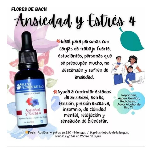 Flores De Bach Ansiedad Y Estres Blen 30 Ml