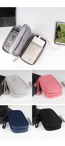 Imagen 7 de 10 de Bolsa Portatil, Organizador, Power Bank, Movil, Cargador