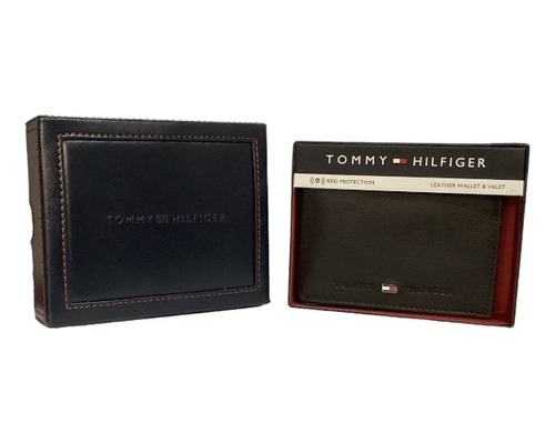 Billetera Tommy Hilfiger De Cuero Original + Protección Rfid