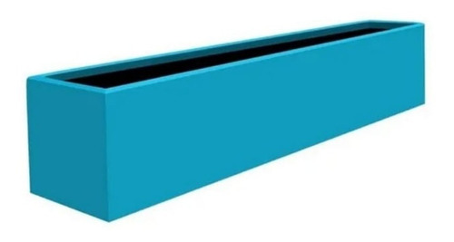 Maceta Minimalista Artesanal 120x25x25 De Fibra De Vidrio Azul Cielo Jardinera