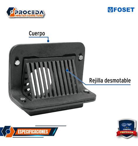 Coladera De Hierro Pretil Para Azotea, F