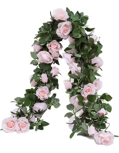 3 Unids 6.56ft Flor De Rosa Artificial Seda Vid Colgant...