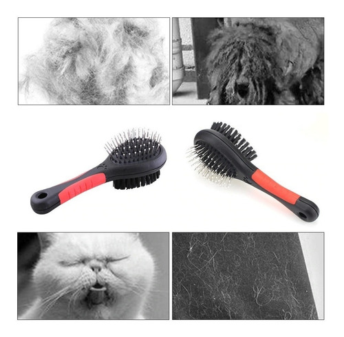 Imagem 5 de 5 de Escova Pet Cerdas Dupla Pêlo Macio Cachorro Gato Coelho Novo
