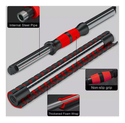 Set Mancuernas Barra Ajustables 20 Kg 3 En 1 Negro