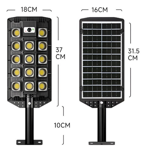 Foco Led Solar 600w Con Sensor Movimiento Y Control Farol
