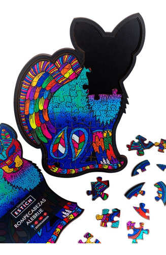 Juego Rompecabezas Ilustrado Alebrije Madera Puzzle Contorno