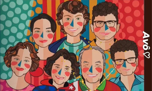 Quadro De Família 100 X 150cm. Por Veridianaartistaplastica