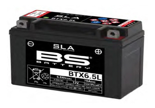 Bateria Para Btx6.5l/xtreet/dsr200 Marca Bs. Colmotos