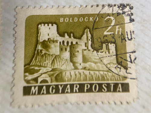 Sello Postal Hungría Castillo Boldogko 1961