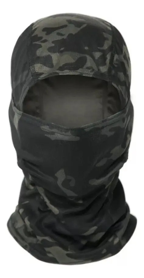 Balaclava Escamoteavel Tática Camuflada Militar Airsoft Moto Cor MultiCam black