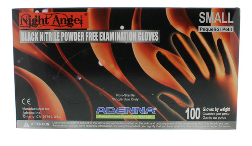 Caja De Guantes De Nitrilo Night Angel De Adenna, De 4 mil,