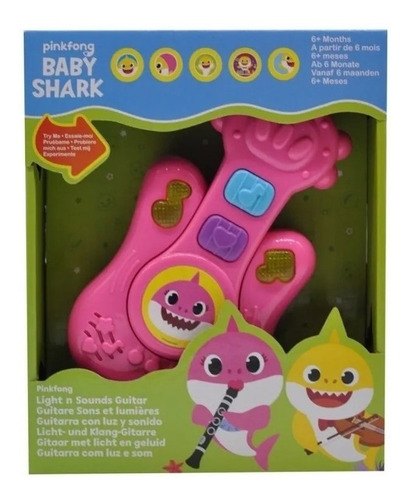 Baby Shark Guitarra Infantil Con Luz Y Sonido Mommy Shark