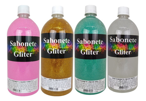 Sabonete Liquido Com Glitter 1 Litro Varias Cores Com Aroma