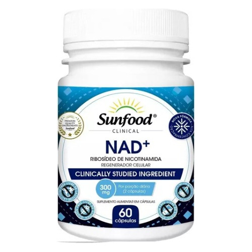 Nad+ Ribosido De Nicotinamida 300 Mg 60 Cápsulas Sunfood