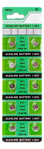 Pilas Baterias T & E Ag1 Lr621 364a Cx60 Botón - 1.55 V Pack De 10 Unidades