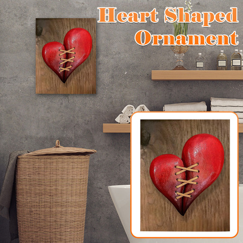 Tee Escultura De Pared De Madera Cosida En Forma De Corazón