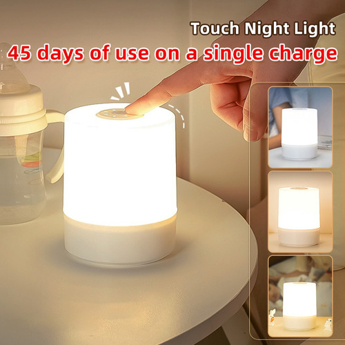 Lámpara De Noche Táctil, Lámpara Led Usb Recargable, Luz De