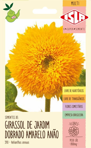 Imagem 1 de 1 de Sementes De Girassol Jardim Dobrado Amarelo Anão