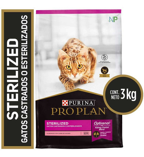 Alimento Gato Castrado Purina Pro Plan Sterilized 3kg. Np